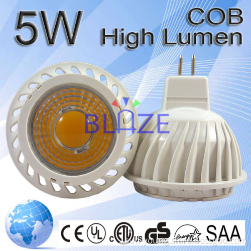 High CRI Spotlights 450LM COB Spotlighting 5W MR16 LED Spot Light